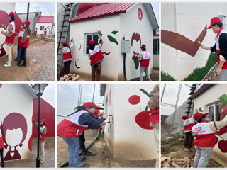 彩绘乡村促振兴--美术学院学子赴华家湖产业园开展艺术墙绘活动